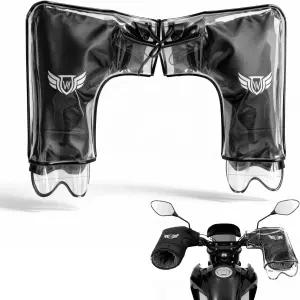 오토바이 핸들바 머프 - 반사 스트립이 있는 열 자전거 장갑 방수 PVC 포켓 ATV 핸드 워머 방풍 및 방한