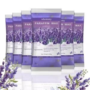 파라핀 왁스 리필 손발용 6팩 목욕용 핫멜트 블록 라벤더 향 + 건조한 꽃 근육 피로를 하여 피부에 영양을