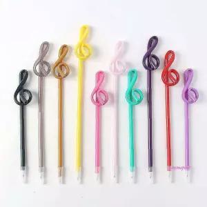 컬러볼펜높은음자리 아이디어 디자인 팬시 10개 검정 검은색 높은음표 필기용wxy627