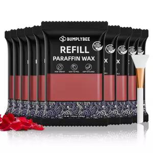 손과 발 리필을 위한 범플리비 파라핀 왁스 - 실리콘 브러시 피부 보습 기름지지 않고 쉬운 필링으로 로즈