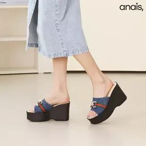 [아나이스] 국산 데님 통굽 뮬 슬리퍼힐 10cm_26S151