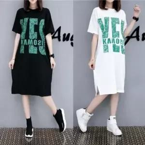 빅사이즈 YE 루즈핏 여성 반팔 원피스 2 예스 임산부 여행 빅사이즈 박스핏