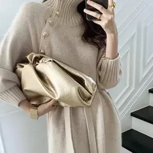 가을 긴팔 루즈핏 니트 정장 원피스 베이지