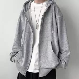 [모로엠]남성 루즈핏 무지 후드 집업 3색 ON-JUA-QWFMQVJI