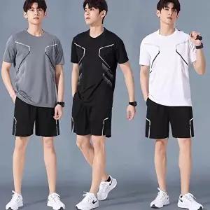 [모로엠]남성 트레이닝 반팔 반바지 세트 여름 운동복 ON-PTH-QWFMQVQH