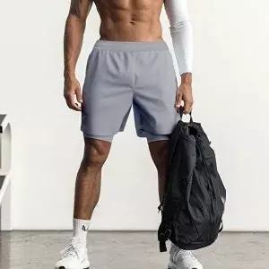 [모로엠]남성 러닝 일체형 레깅스 하프 팬츠 ON-PTH-QWFMQVPB