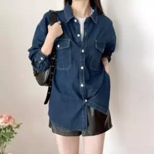 여성 봄 가을 간절기 오버사이즈 청셔츠