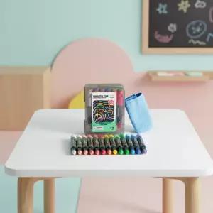 리틀호안미로 먼지없는 분필 젤타입 12색 워터초크 워셔블 물분필 미술놀이 쵸크 크레용