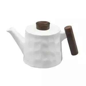 고원 계수나무 해머 화이트 티포트 500ml 도자기 티팟 차주전자