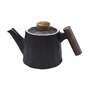 고원 계수나무 해머 블랙 티포트 500ml 도자기 티팟 차주전자