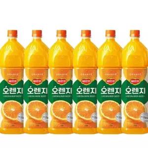 [셀러허브][델몬트] 롯데칠성음료 델몬트 오렌지 1.5L x 6입 대용량 과일 음료 HN (S15407730)