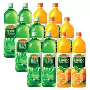 [셀러허브][델몬트] 롯데칠성 델몬트 오렌지 1.5L 6입+알로에 1.5L 6입 대용량 과일 음료 H (S15411708)