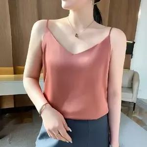 여성 끈나시 루즈핏 은은한 광택감 이너 민소매 블라우스 5색