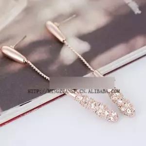 드롭 물방울 다이아 큐빅 귀걸이-핑크골드DG 드롭귀걸이