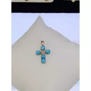 [하프클럽/] 세이브존05 14k 터키석 십자가펜던트 GP2114체인제외