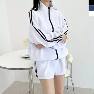 [샵앤] 여성 커플 남녀공용 핏 예쁜 트레이닝 집업 WDM-WJP-ACC SF1029W