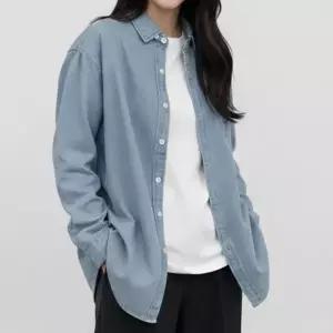 [다잇템] 남자 클래식 진 데일리 박시핏 여자 워싱 빅사이즈 셔츠