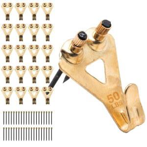 PHS - 못이 달린 전문가용 그림 걸이 드라이월 및 석고 벽을 위한 헤비 듀티 50파운드 그림, 프레임, 거울 캔버스 아트를 20팩