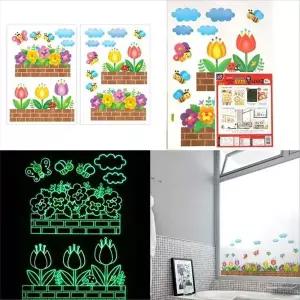 예쁜 QY64CL72 벽 장식 윈도우 스티커 데코 창문 꾸미기 화단
