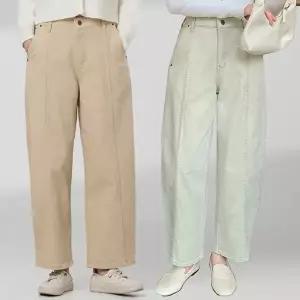 [유야]여성 스판 밴딩 배기 면바지 코튼 팬츠 SPN0745 봄 가을