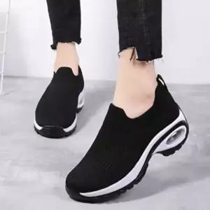 [옷자락]여성 대형사이즈 에어쿠션 슬립온 편안한 운동화