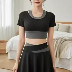 [옷자락]여성 봄여름 반팔 요가 필라테스 스커트 레깅스