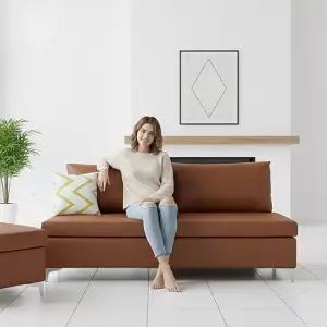 레토1800 평상형 소파 등쿠션포함) 3인용소파 모듈형소파 소파베드 소파 원룸 휴게실 인조가죽 레자