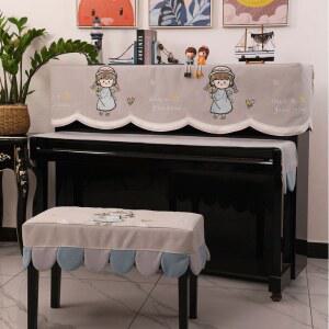 감성 일러스트 패브릭 피아노 의자 덮개 인테리어