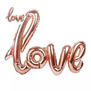 LOVE 러브 필기체 로즈골드 은박풍선 풍선 프로포즈