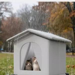 야외 설치 전용 길고양이 집 넉넉한 공간 지붕 덮개형