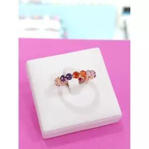 [하프클럽/ 주얼리] 세이브존05 Pretty 큐빅 오링반지(멀티핑크)2 RDB24030022