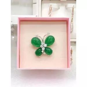 [하프클럽/ 주얼리] 세이브존05 P 천연비취옥 나비브로치 RDA23010282