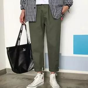 [하프클럽/]남성 코튼 허리밴딩 배기핏 롤업팬츠 3색 ON-PTA-QWFMQVNC