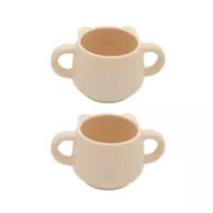 블루마마 실리콘 귀여운 유아컵 물 우유 간식 피치X2 BNA