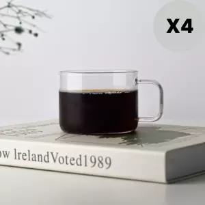 소소낫 아메리카노 커피 내열 유리 머그컵 투명 4개 BNA
