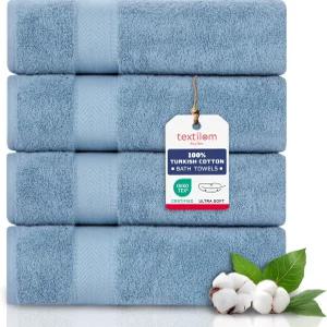 텍스타일롬 목욕 타월 세트 - 호텔 및 스파 품질 부드럽고 흡수력이 뛰어난 욕실용 퀵 드라이 100 터키식