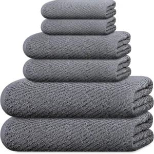 제로 트위스트 타월 세트 6개 목욕 2개 손 세면도구 면 100 가벼운 무게 뛰어난 흡수력 부드러움 욕실에