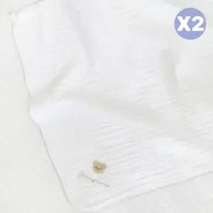 제이앤제나 아기 가제 거즈 손수건 자수 제나고미 X2