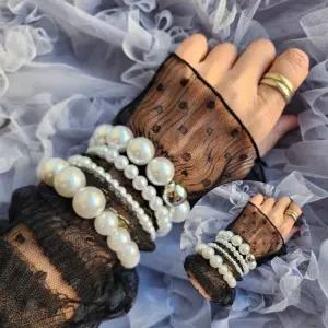 여성용 사은품 진주 팔찌 1p x 10개 1묶음 와이어 볼드 레이어드 쥬얼리