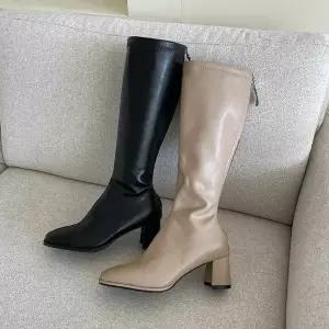 [하프클럽/다잇템]여자 데일리 롱부츠 두꺼운굽 미들힐