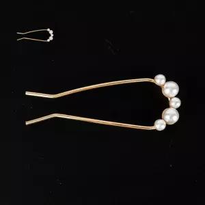 U자핀 진주알 올림머리 비녀 u자 U자비녀 헤어코사지