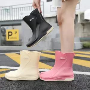 파스텔 여성 레인부츠 논슬립 레인슈즈 발목 패션장화