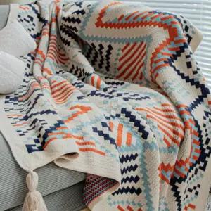 에스닉 소파 블랭킷 대형 담요 사무실 쇼파 이불 패턴 낮잠 니트