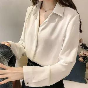 [라일리여성의류] Rly 여자 베이직 실크핏 블라우스 셔츠
