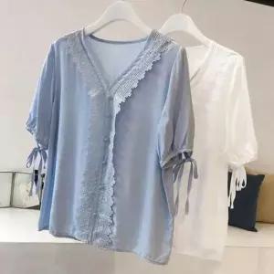 [의류] 브이넥블라우스 2 봄 장식 리본 신상