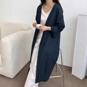 [의류] 노카라 린넨 오버핏 롱 가디건 나들이 걸치기 좋은옷
