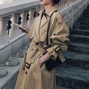 [라일리여성의류] Rly 여자 베이직 롱트렌치코트 가을 아우터