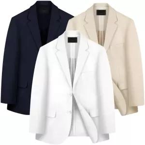 중년 남성 콤비 자켓 봄 여름 국내생산 고급 스판 남자 린넨 자켓 정장 마이 빅사이즈 95~120