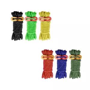 ( )캠핑 반사 스트링 스토퍼 로프줄 빨래줄 4M 밧줄 4개 텐트 타프 등산