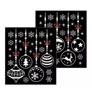 겨울 XJ19XQ70 스티커 반짝이 X-MAS(2매) 장식볼 GS-5702